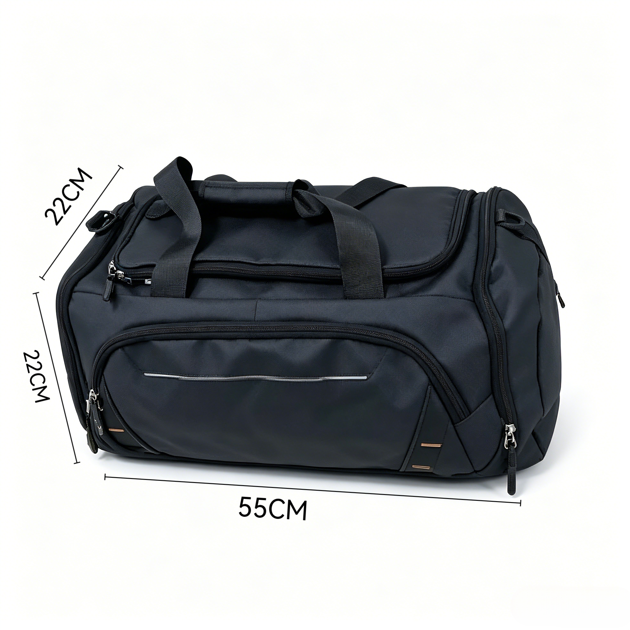Unisex Large Sports Gym Bag Travel Duffel Bag Wet Dry Separation Luggage Weekend Overnight Bag Black