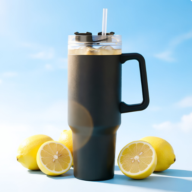 Water Cup | Insulated Stainless Steel Cup | Shaker Bottle | Large Capacity with Handle | Travel Mug | With Lid & Straw | Dishwasher Safe | Fits Car Cup Holders