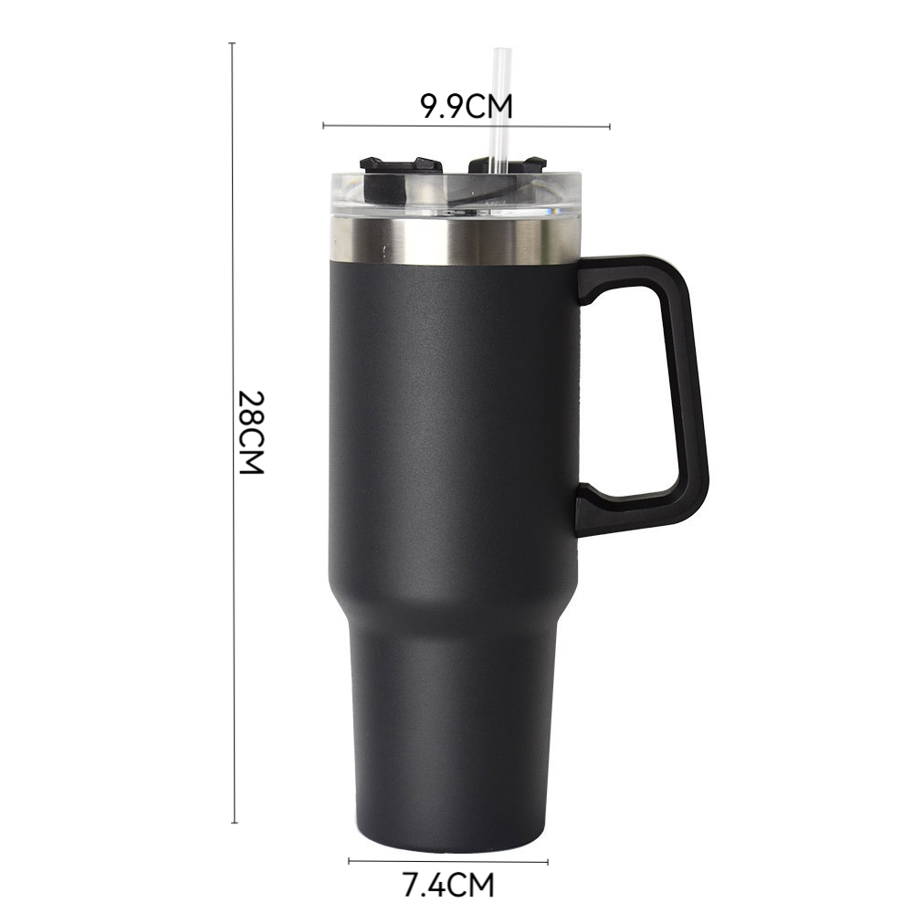 Water Cup | Insulated Stainless Steel Cup | Shaker Bottle | Large Capacity with Handle | Travel Mug | With Lid & Straw | Dishwasher Safe | Fits Car Cup Holders