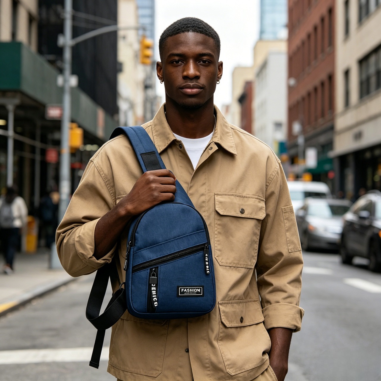 Men Fashion Bag，Men's Oxford Chest Bag, Multifunctional Outdoor Crossbody Bag, Waterproof Sports Shoulder Bag, Casual Travel Daily Sling Bag for Men，Outdoor Sports Bag，Men Chest Bag