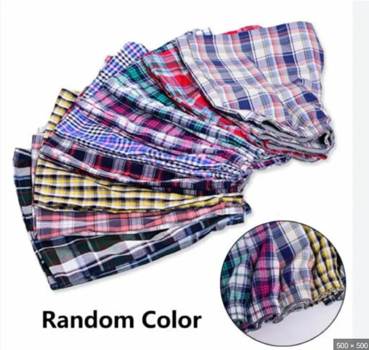 6Pcs Finest high Quality Pure Cotton Checked Men's Boxers Very Comfortable Plaid Men Underwear