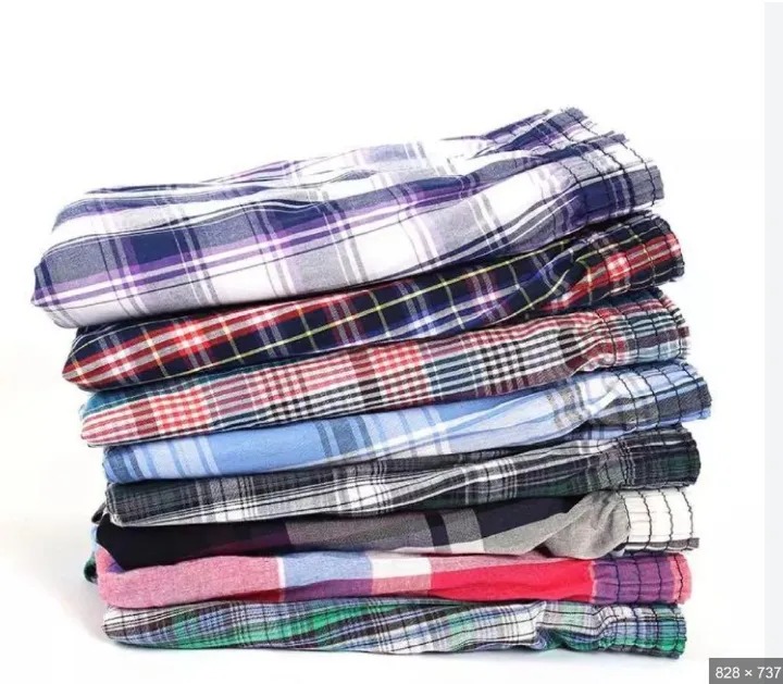 6Pcs Finest high Quality Pure Cotton Checked Men's Boxers Very Comfortable Plaid Men Underwear