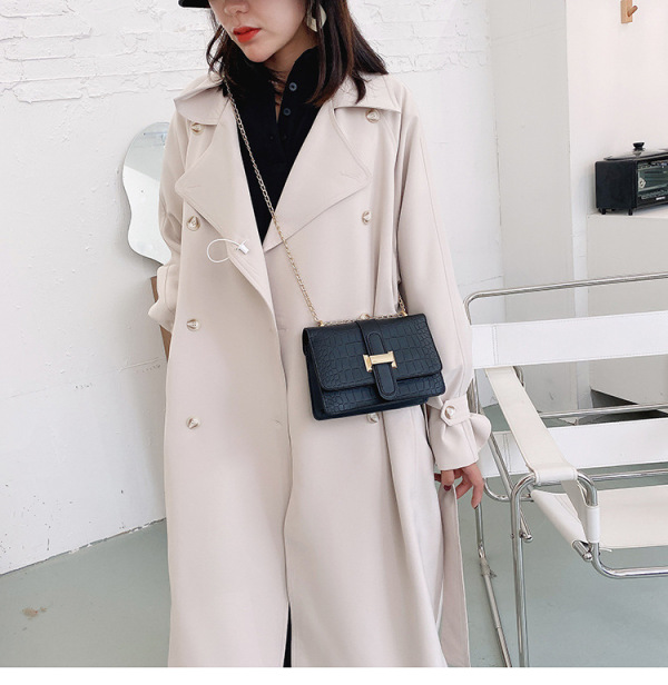 Bag ladies shoulder bag stone grain messenger bag ladies bag  new embossed solid color small square bag