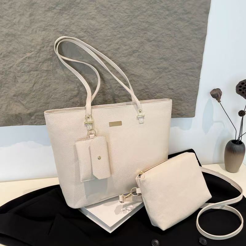 three-piece set Tote bag Big bag female Soft skin Large capacity Versatile Foreign style handbag Shoulder bag wholesale