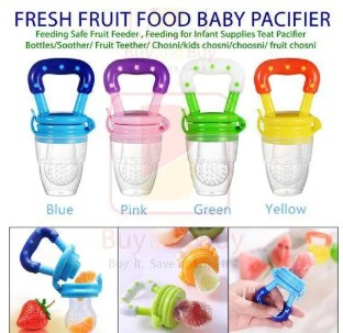 2-in-1 Baby Fruit Feeder Pacifier & Silicone Teether Toy - BPA-Free Infant Food Nibbler with Protective Cap + Free Pacifier Clip