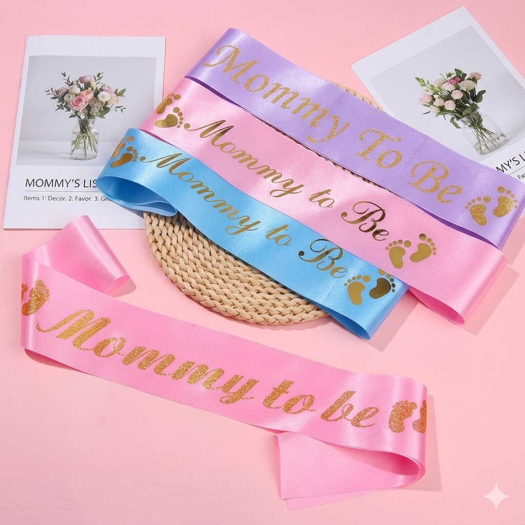 Premium Satin Mom-to-Be Sash – Elegant Baby Shower & Maternity Photoshoot Accessory