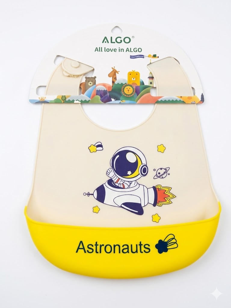 Waterproof Silicone Baby Bib – Soft BPA-Free Elephant Design with Food Catcher Pocket.