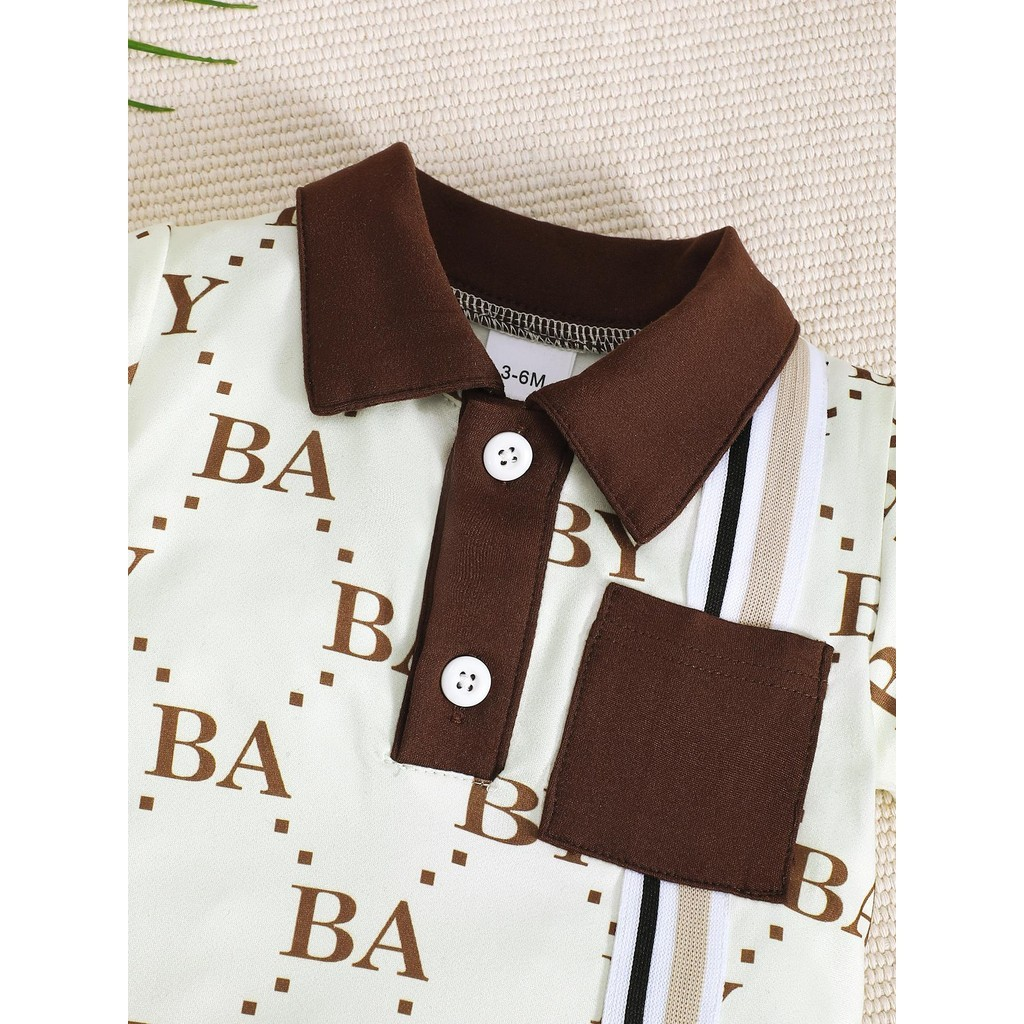 Men's baby short sleeved jumpsuit, men's suit, baby British style clothing, 1-24 months baby banquet clothing, breathable and comfortable
