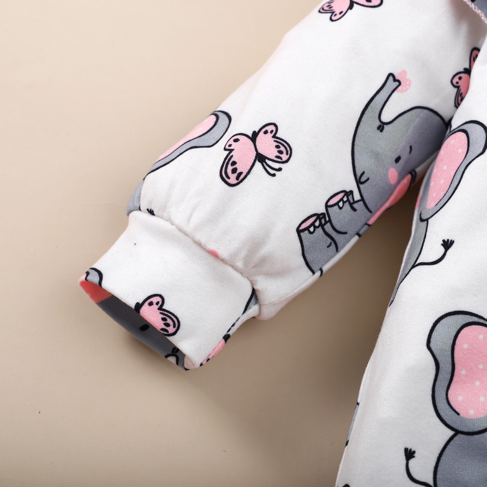 0-1 Year Newborn Baby Girl Romper Clothing Set Cute Cartton Jumpsuit + Headband 2pcs Set Baby Outfits Winter Sleepwear Infant Baby Pajamas Fashion And Leisure