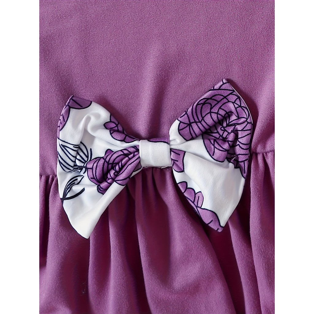 0-3 Years Newborn Baby Girl Short Sleeve Tops Dress And Cartoon Long Pants Outfit 2pcs Toddler Infant Clothing Set Fashion Kid Girl Korean Style Birthday Party Clothes Fashion