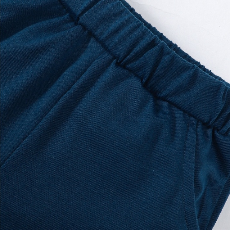 1-4 Years Kids Boy Summer Short Sleeved Suit 2PCS Clothes Set Brown Pocket Patchwork Plain Color T-shirt + Blue Shorts Sport Style All Match Casual Fashion Birthday Party Outfit