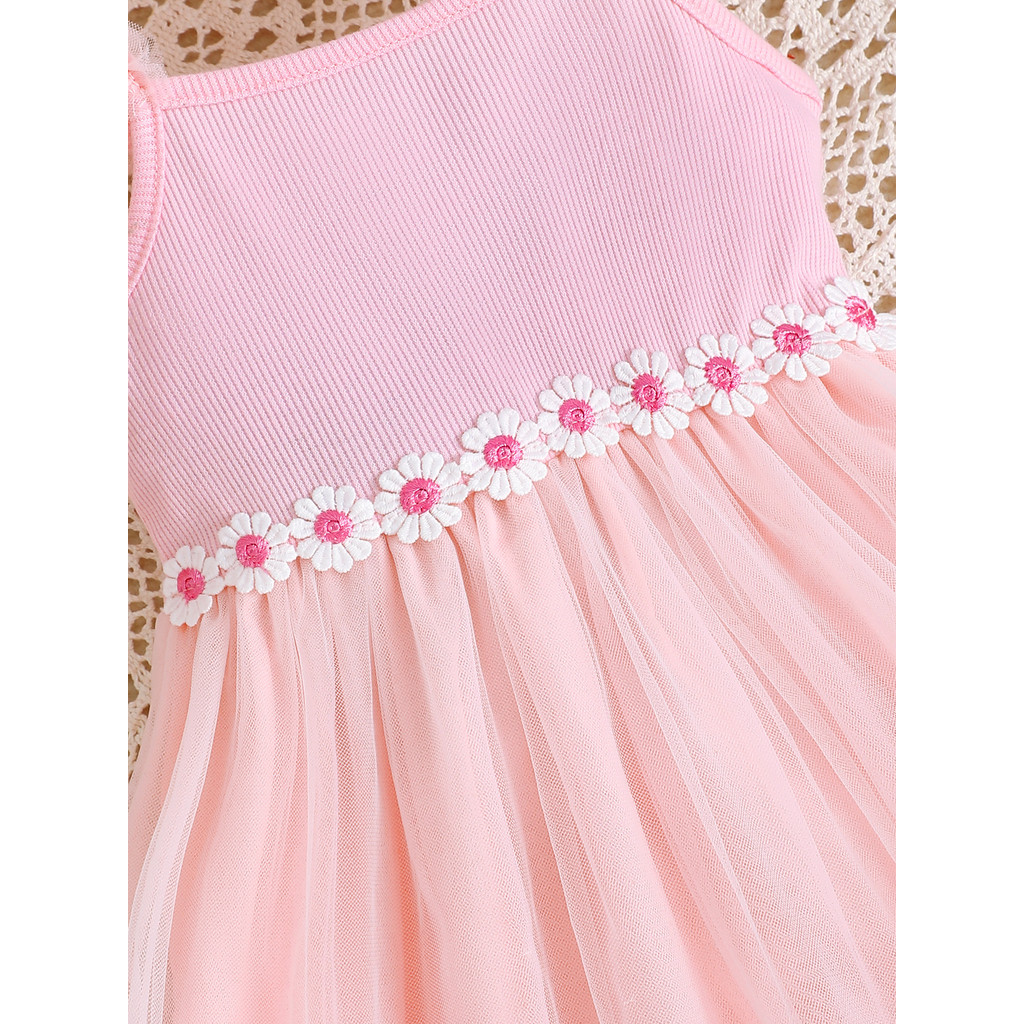 0-3Years Toddler&Newborn Baby Girl Mesh Sleeveless Flower Butterfly Design Embroidery Fashion Dresses Summer Girl Party Outfit