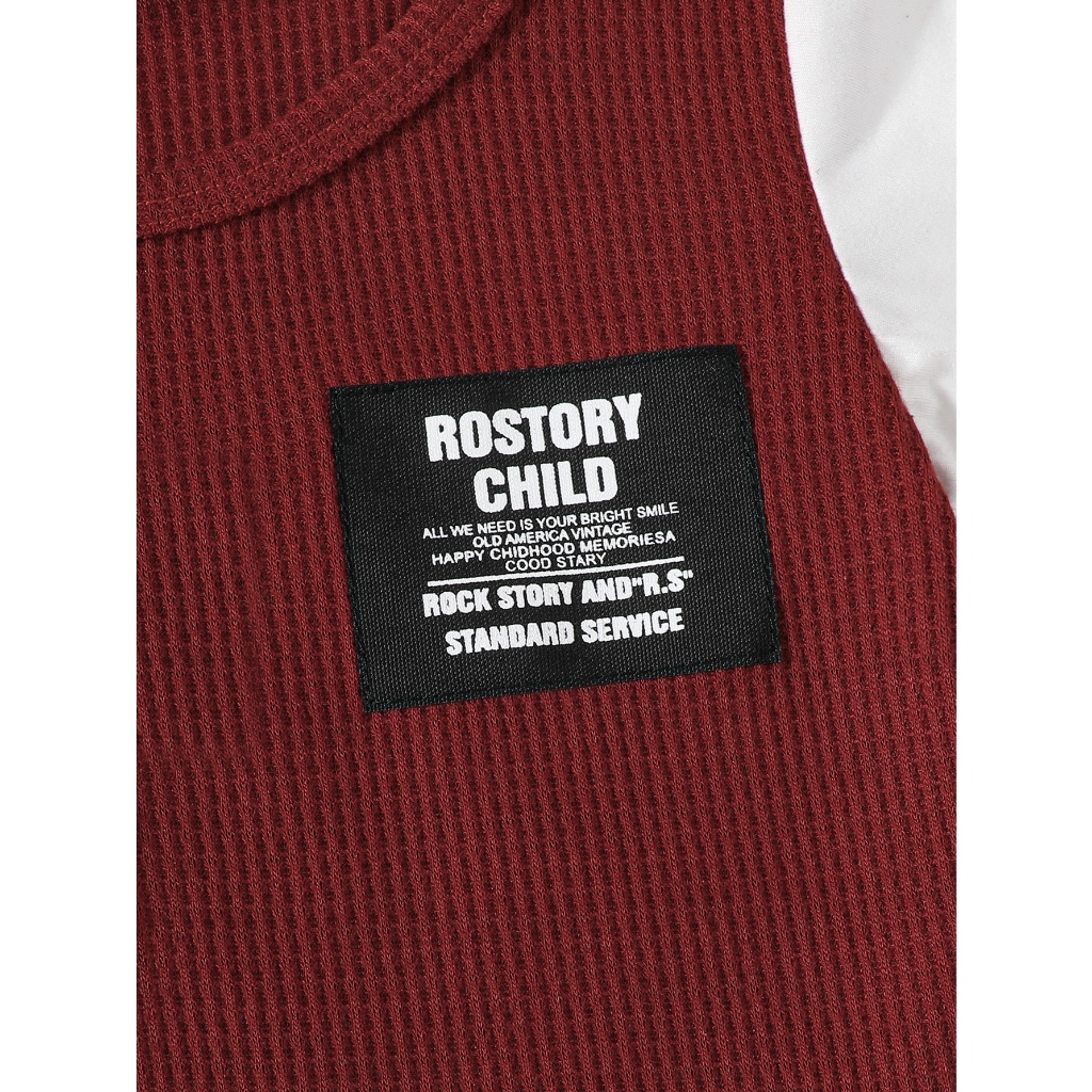 【6M-3Y】 2-Piece Baby Boys Outfit: Waffle Knit Color-Block T-Shirt with Letter Print + Matching Shorts with Cargo Pockets – Summer Casual Set