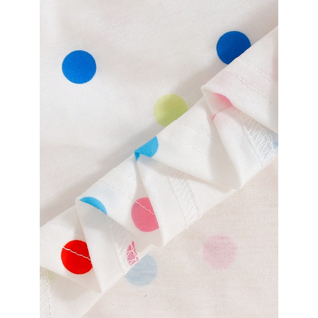 4-7 Years Kid Girl Dress Long Sleeved Rainbow Print Polka Dots Princess Dress Fashion Cute Style Child Girl Daily Wear