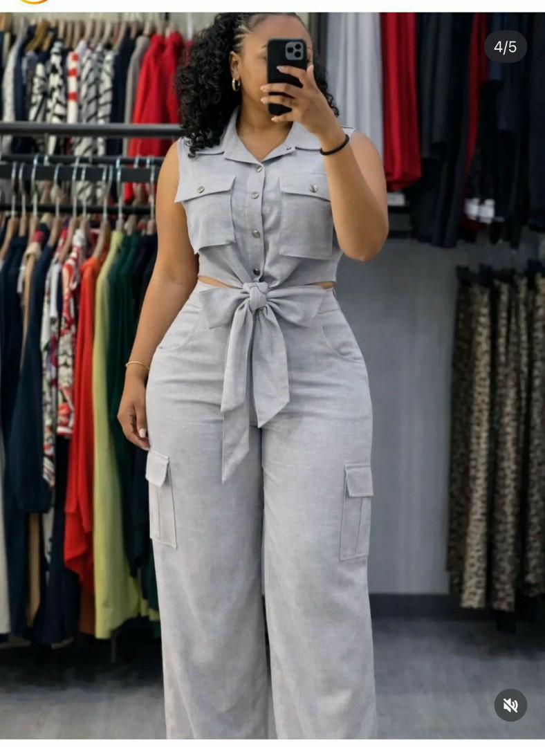 Women’s Sleeveless Cargo Two-Piece Set
