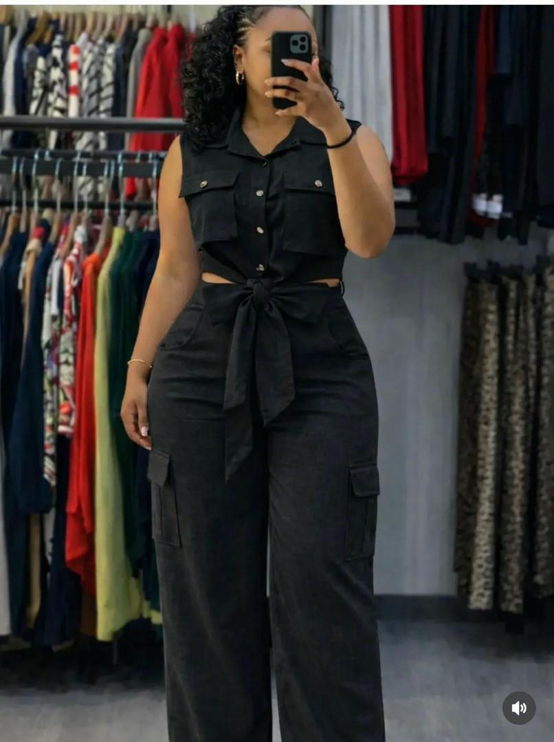Women’s Sleeveless Cargo Two-Piece Set