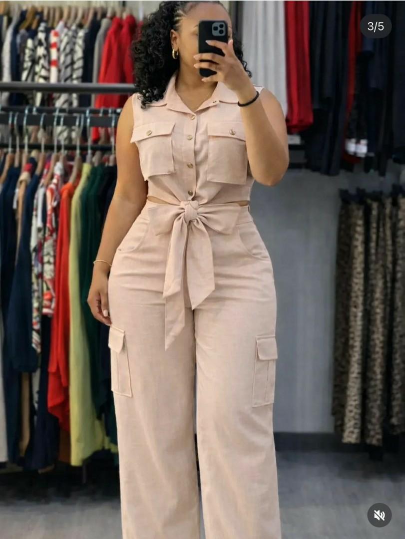 Women’s Sleeveless Cargo Two-Piece Set
