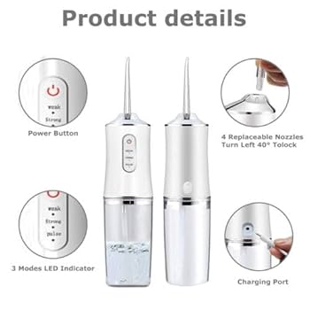 Rechargeable Portable Oral Irrigator – Water Flosser with 4 Nozzles | Dental Teeth Cleaner & Gum Care Device