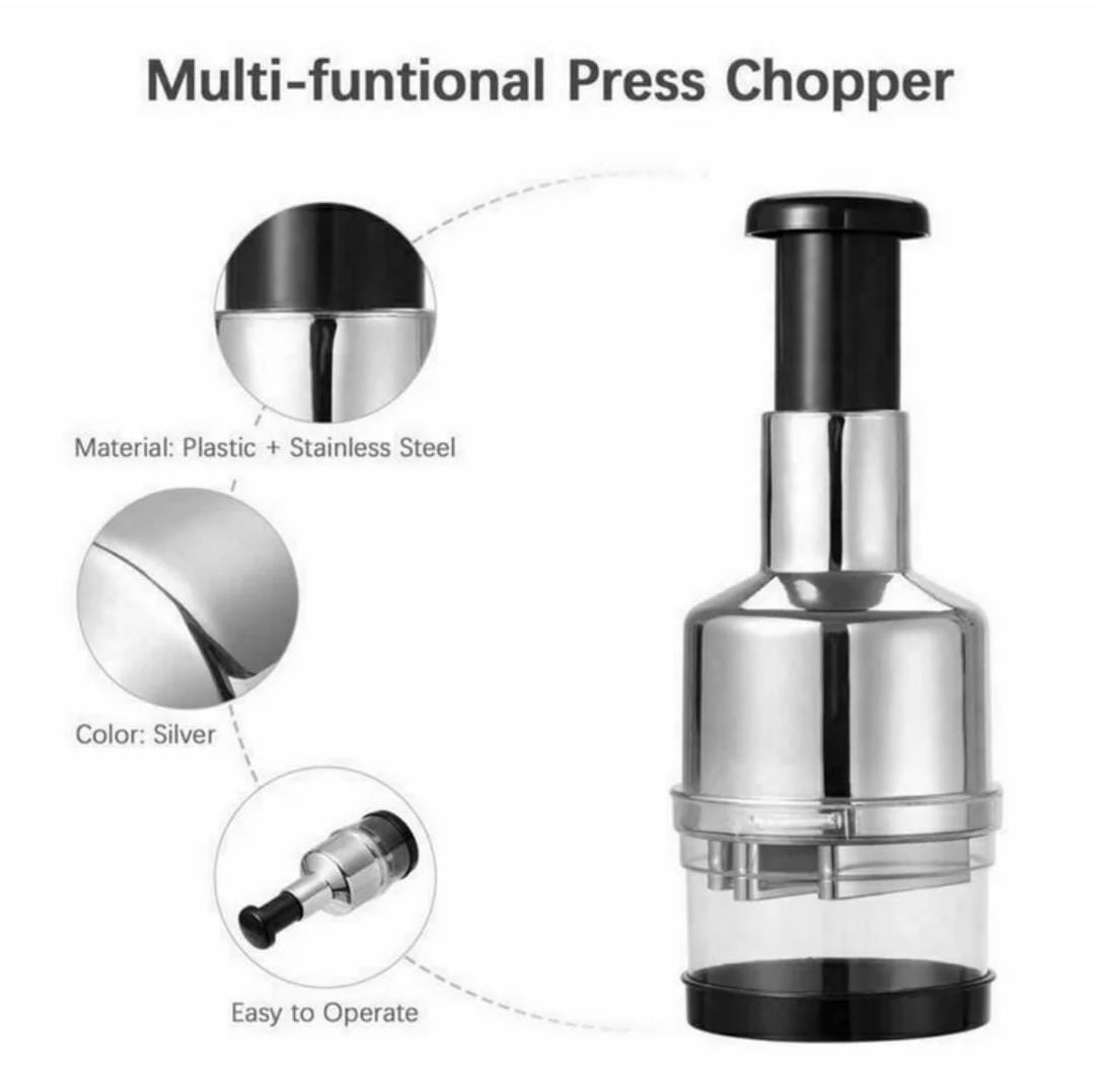 Hand Press Onion Chopper – Manual Vegetable Cutter & Food Processor | Quick Garlic, Onion & Veg Slicer