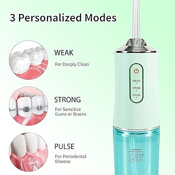 Rechargeable Portable Oral Irrigator – Water Flosser with 4 Nozzles | Dental Teeth Cleaner & Gum Care Device