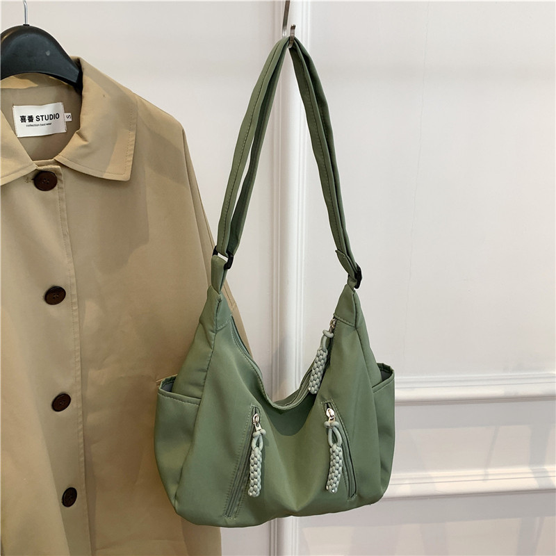 Fashionable large capacity versatile simple handbag travel bag student internet celebrity new wholesale women's shoulder crossbody bag black AS PICTURE