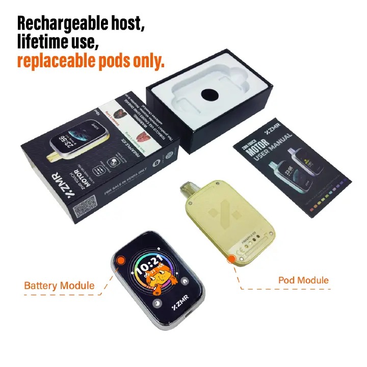 [ NEW ARRIVALS!!! ] 30K Puffs ZMR Touch Motor Flavor Rechargeable Smart Vape kit fashion vape different flavor vapes Great Price Vape