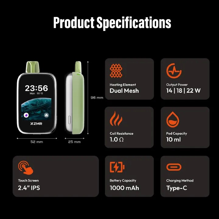 [ NEW ARRIVALS!!! ] 30K Puffs ZMR Touch Motor Flavor Rechargeable Smart Vape kit fashion vape different flavor vapes Great Price Vape