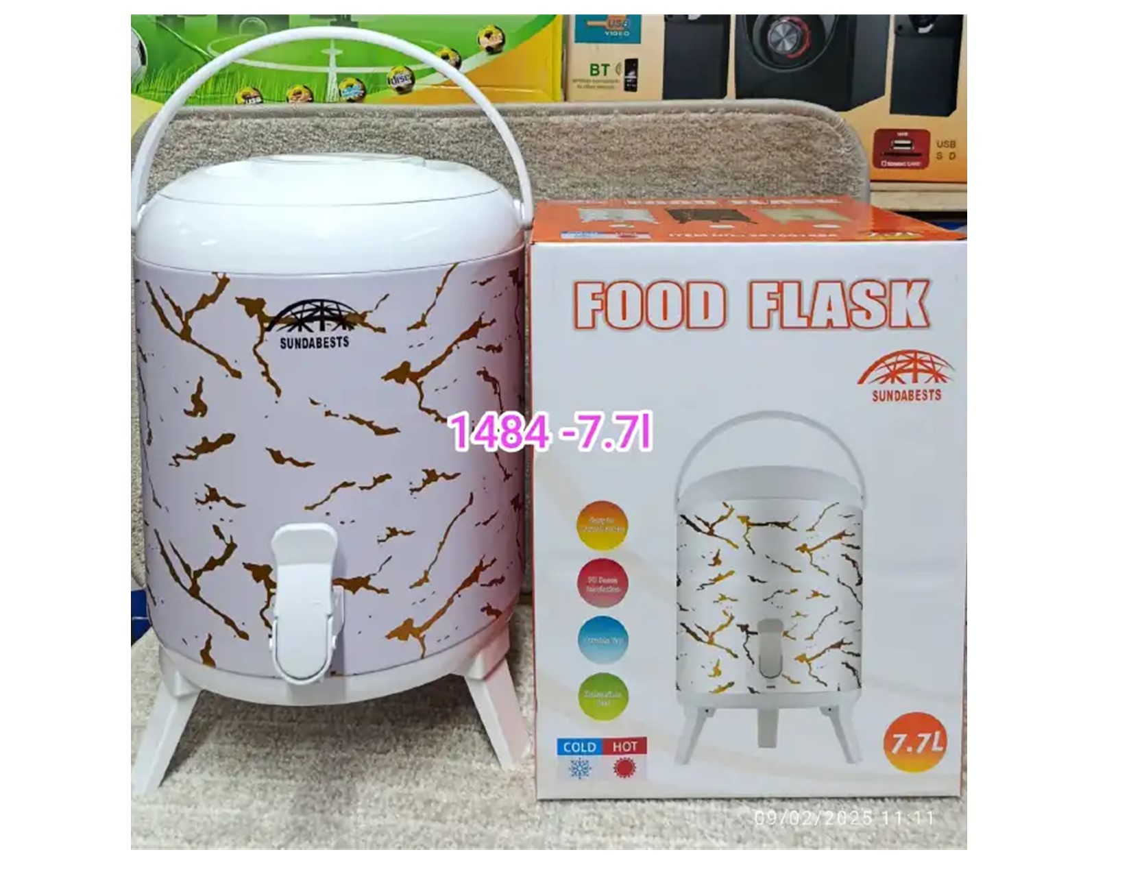 CLEARANCE OFFER 7.7 Ltrs Stainless Steel Portable Flask Tea/Coffee Urn Hot/Cold Beverages Drinks Dispenser Tea Urn