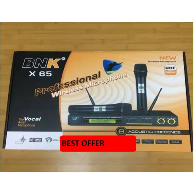 Bnk X65 Professional Digital Wireless Microphone System With 2 Sets of Microphone