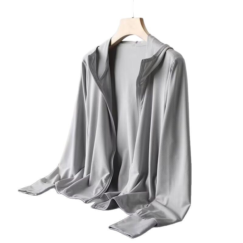 Summer Ice Silk Sunscreen Clothing for Men and Women, Quick-Dry, Breathable, Thin, Couples, Fishing, Heat-Resistant, Sun-Protective Skin Jacket
