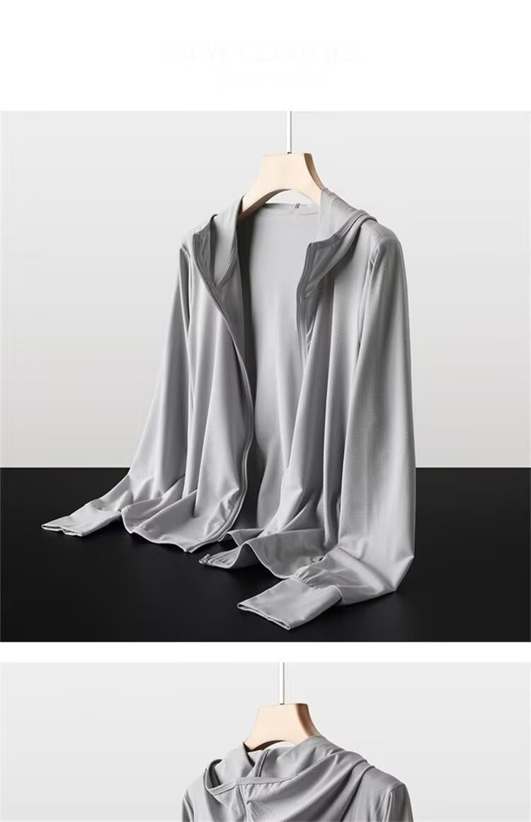 Summer Ice Silk Sunscreen Clothing for Men and Women, Quick-Dry, Breathable, Thin, Couples, Fishing, Heat-Resistant, Sun-Protective Skin Jacket