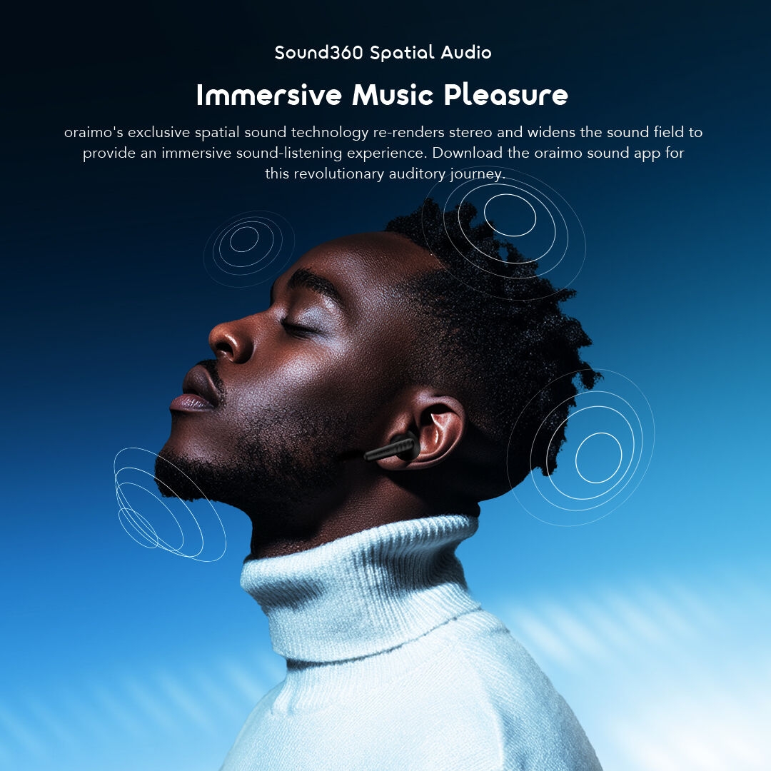 Oraimo SpaceBuds Neo+ True Wireless Earphones ANC Spatial Audio - Black