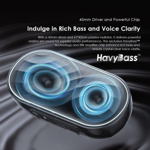 Oraimo SpaceBox Wireless Bluetooth Speaker Portable 8W FM - Black