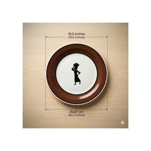 Sundabest 6 Large Round Dinner Plates-10.5 inch - Brown