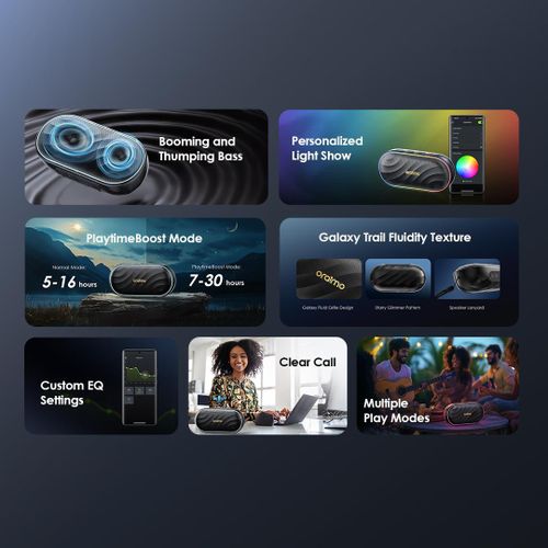 Oraimo SpaceBox Wireless Bluetooth Speaker Portable 8W FM - Black