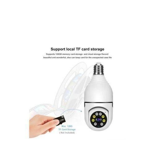 Panorama Wireless Video Surveillance Light Bulb Camera Wifi 360° Camera - White