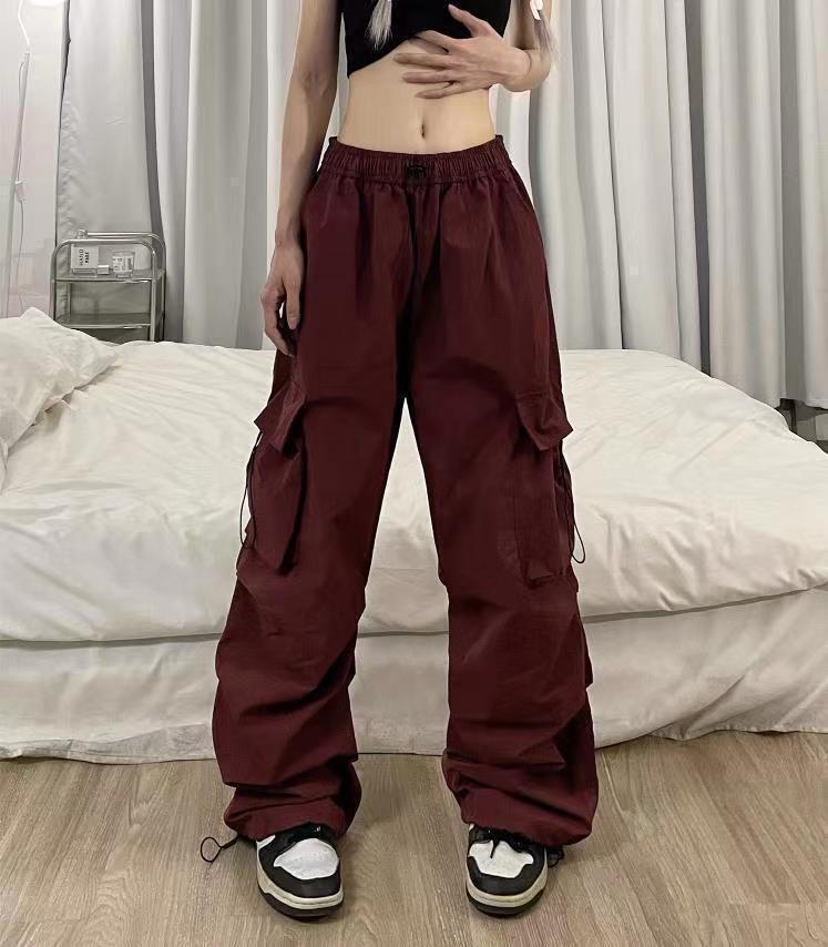 Quick-drying overalls men's summer new parachute pants high waist and wide legs leisure sports pants