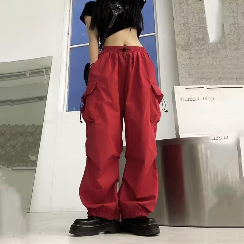 Quick-drying overalls men's summer new parachute pants high waist and wide legs leisure sports pants