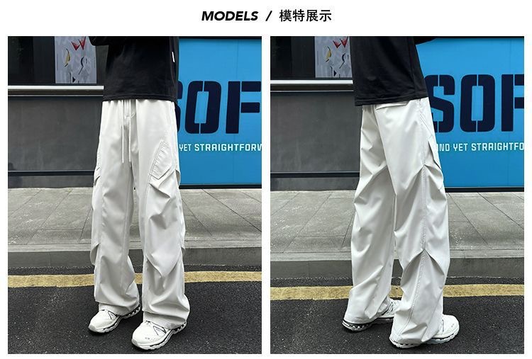 Light gray charge overalls men's autumn light and quick-drying pants slightly oblique cutlass pants.