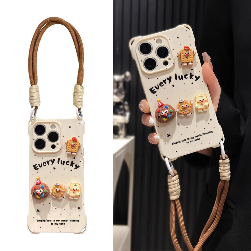 2026 Latest 3D Cute Cookie Figure Phone Case for iPhone 6/iphone7/iphone11/iphone17 Pro Max/16/15 Pro, Soft Shockproof Cover