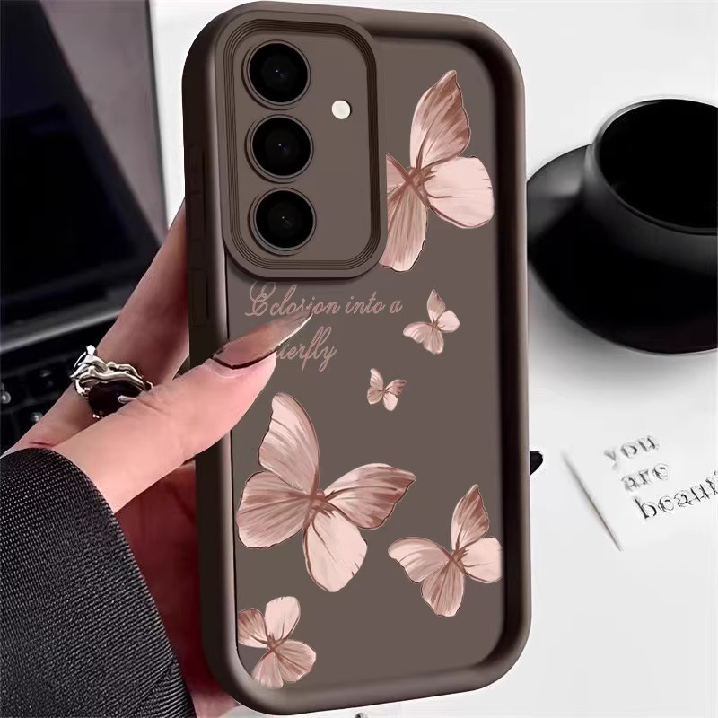 Latest Butterfly Print Soft Phone Case for Samsung A06/A07/A15/A16/A55/S24 /S23/S21 , Anti-drop Protective Cover