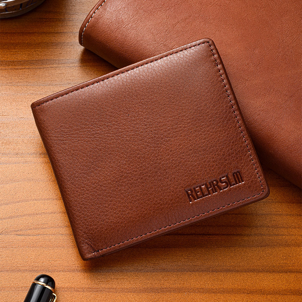 Men's  Wallet:Genuine Cowhide Leather Wallet for Men, Bifold Slim Card Holder, Father's Day Gift, High Quality Business Purse