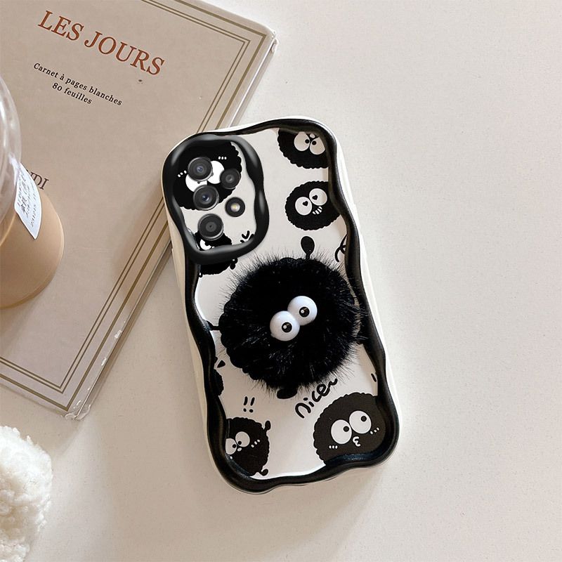Cute 3D Plush Doll Phone Case for Samsung A05 A22A23 A54 A53 A52, Soft TPU Shockproof Cover with Lanyard