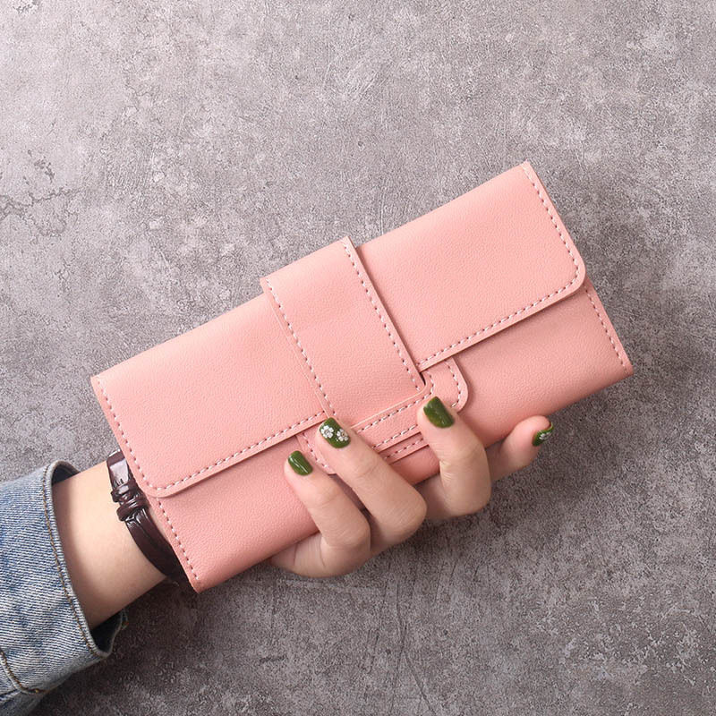 Women's  Wallet：Trifold Long Wallet, Multi-Card Holder PU Leather Clutch Purse, Korean Style Handbag