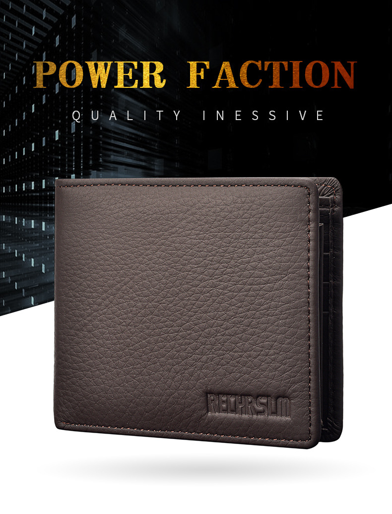 Men's  Wallet:Genuine Cowhide Leather Wallet for Men, Bifold Slim Card Holder, Father's Day Gift, High Quality Business Purse