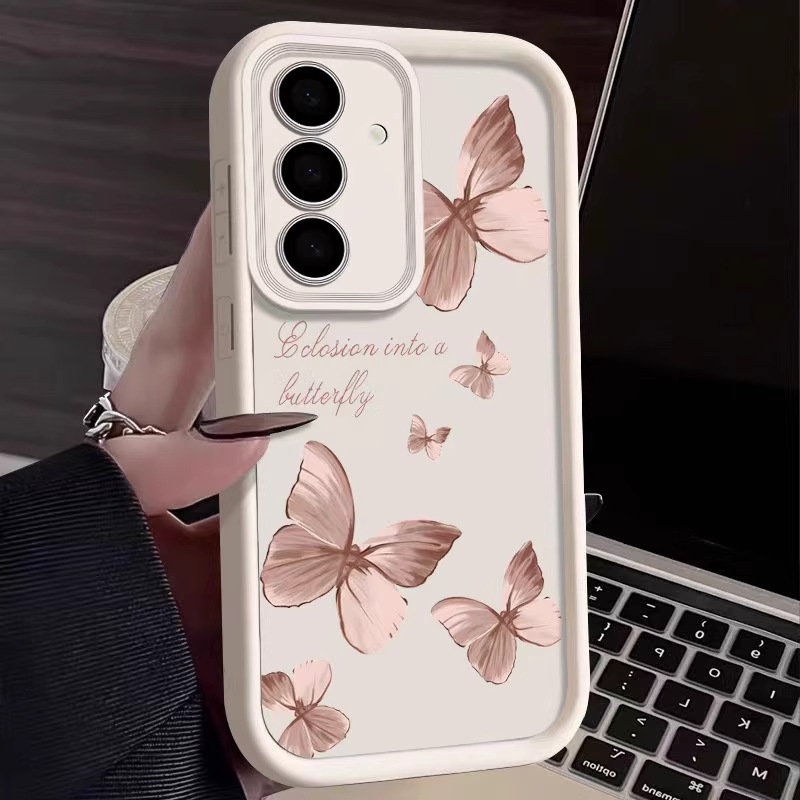 Latest Butterfly Print Soft Phone Case for Samsung A06/A07/A15/A16/A55/S24 /S23/S21 , Anti-drop Protective Cover