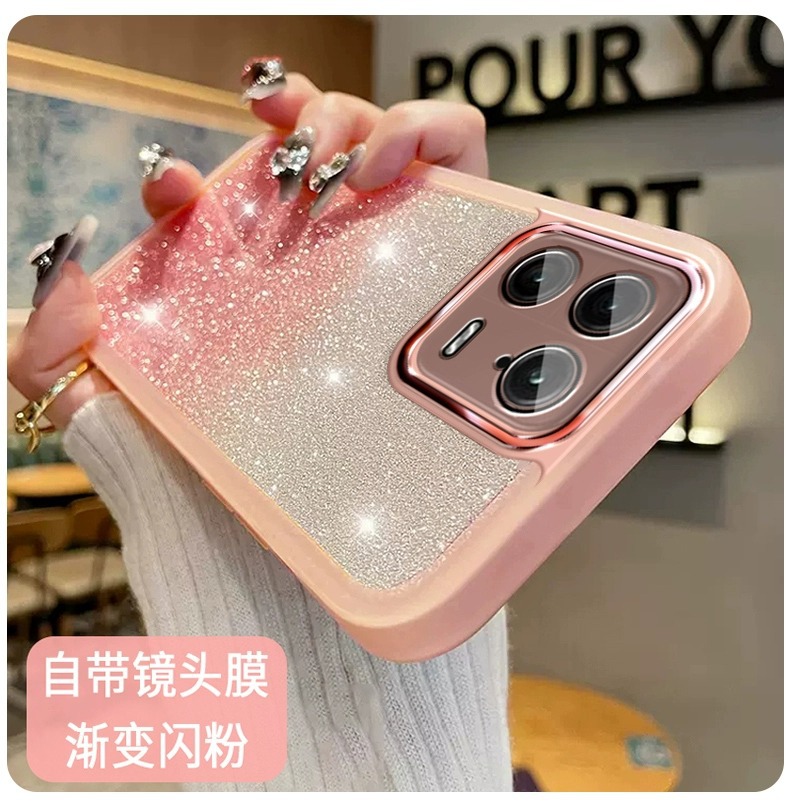 Gradient Glitter Phone Case for Infinix Note 20/smart10/pop10/Spark 30/Hot 10/spark40/Camon 30, Shockproof Silicone Cover