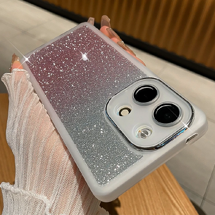 Gradient Glitter Phone Case for Infinix Note 20/smart10/pop10/Spark 30/Hot 10/spark40/Camon 30, Shockproof Silicone Cover
