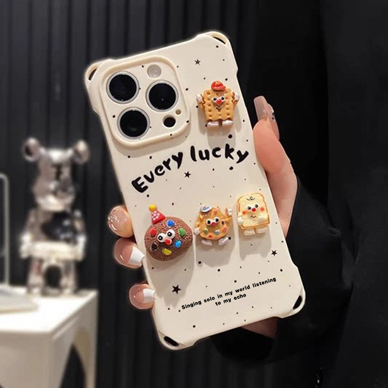 2026 Latest 3D Cute Cookie Figure Phone Case for iPhone 6/iphone7/iphone11/iphone17 Pro Max/16/15 Pro, Soft Shockproof Cover