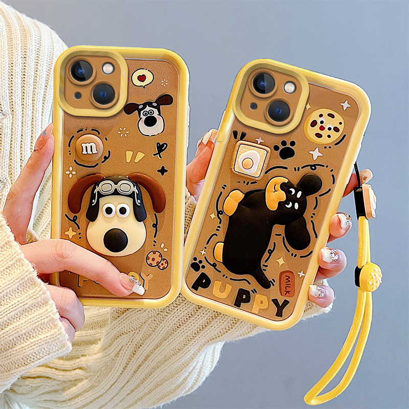 3D Cartoon Puppy Phone Case for Infinix/Tecno/Itel, Cute Shockproof Protective Cover for Hot 50/Spark 10C/Smart 9